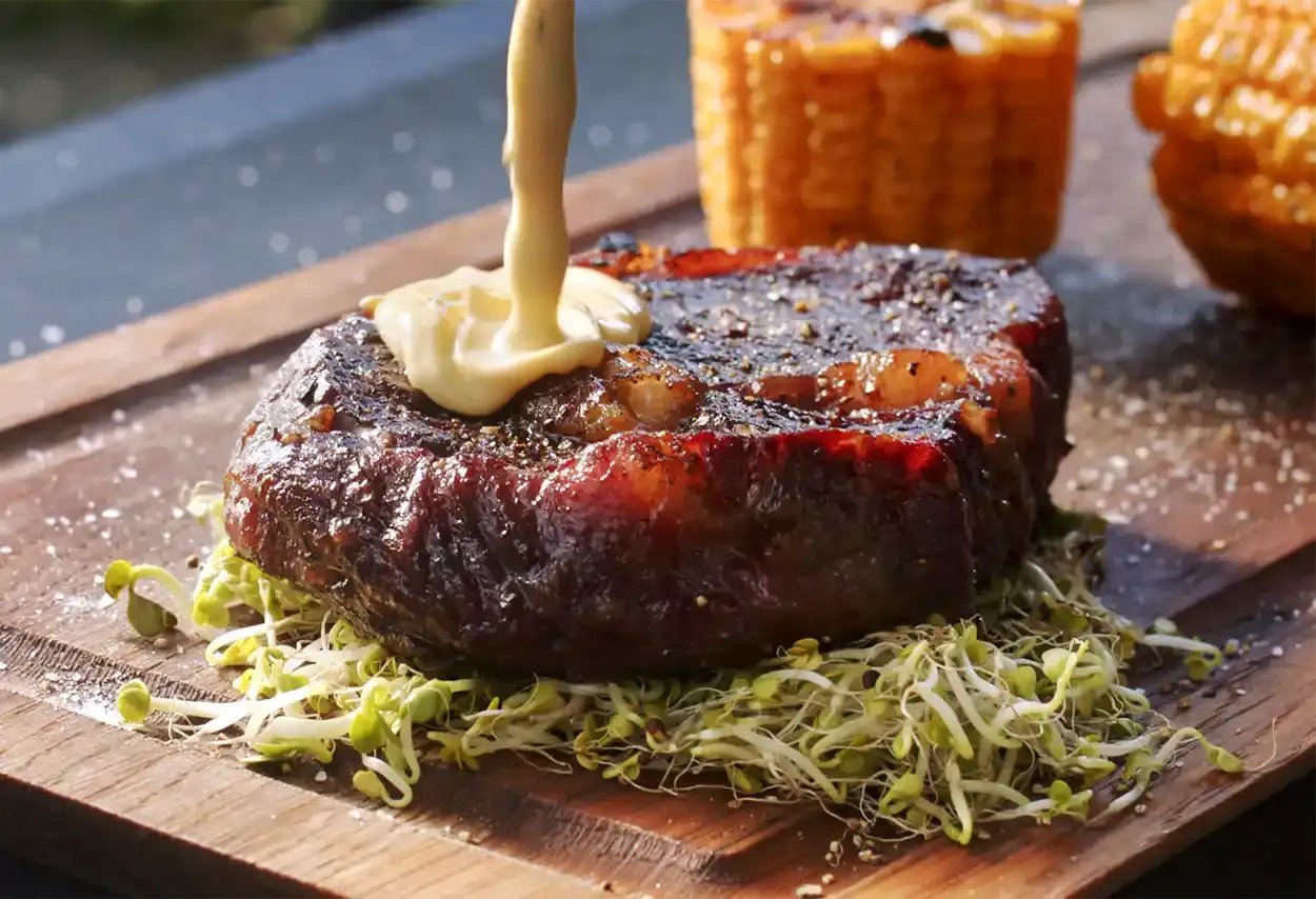 entrecote på brokkoliseng — steg 5