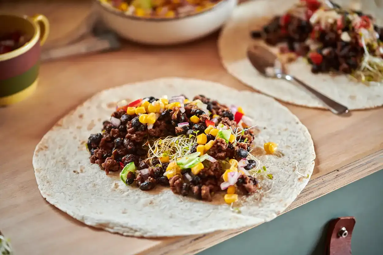 Spire Burrito med rømmedipp — steg 4