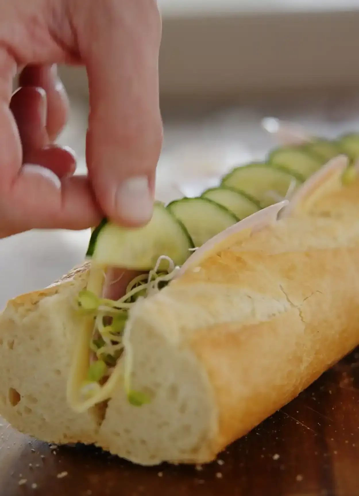 Ost og skinke baguette — steg 7