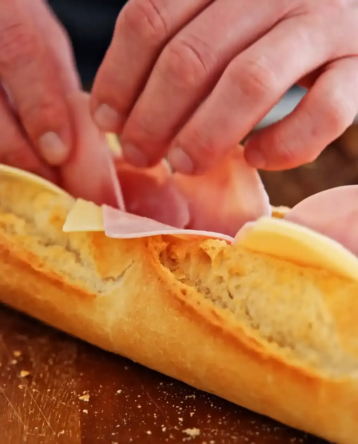 Ost og skinke baguette — steg 4