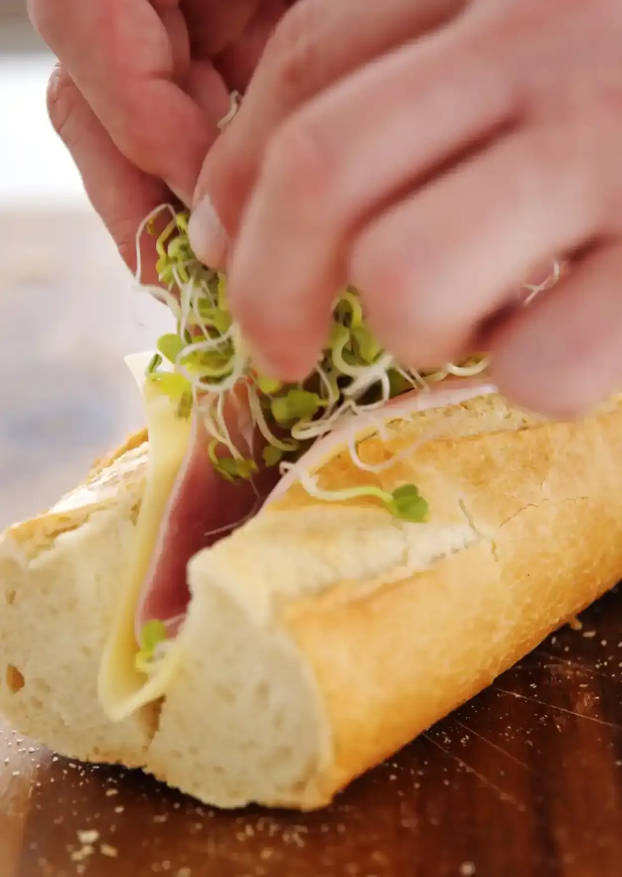 Ost og skinke baguette — steg 6