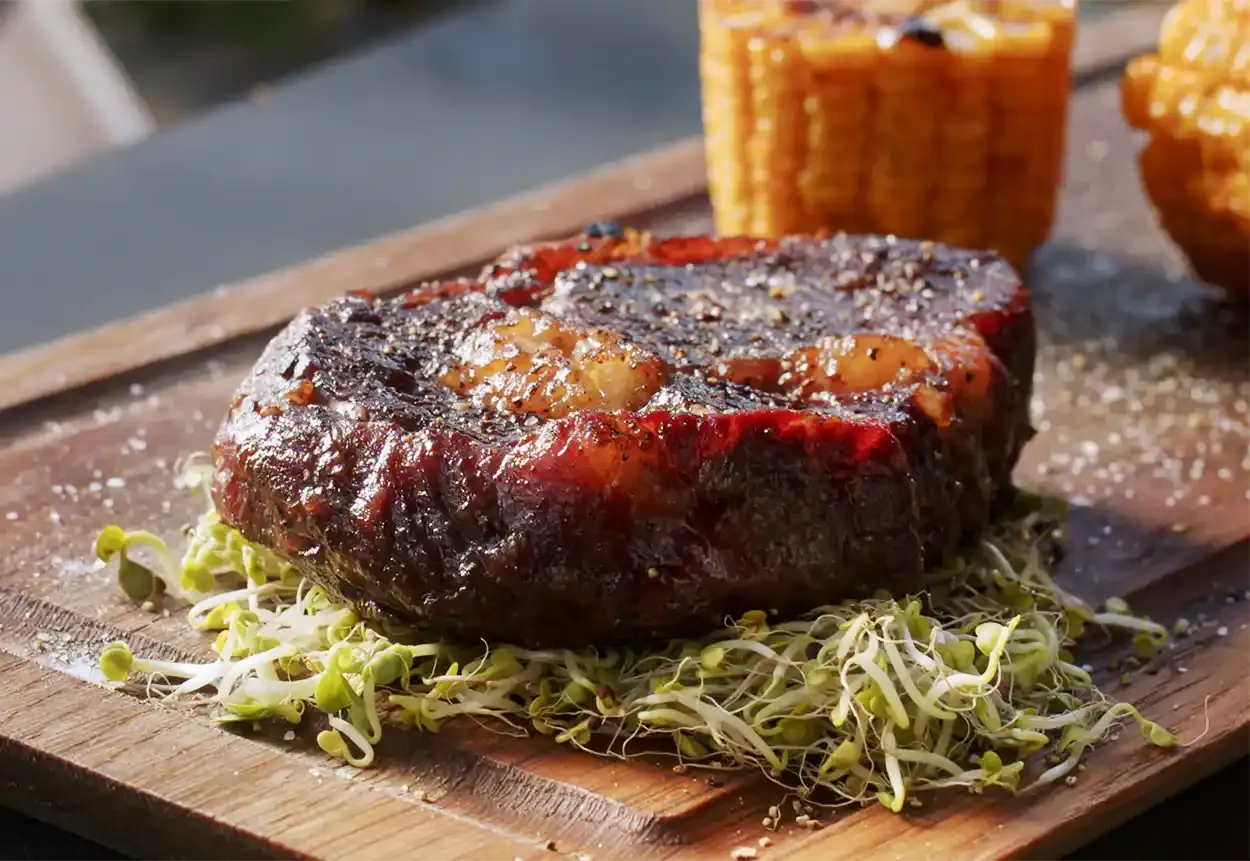 entrecote på brokkoliseng — steg 4