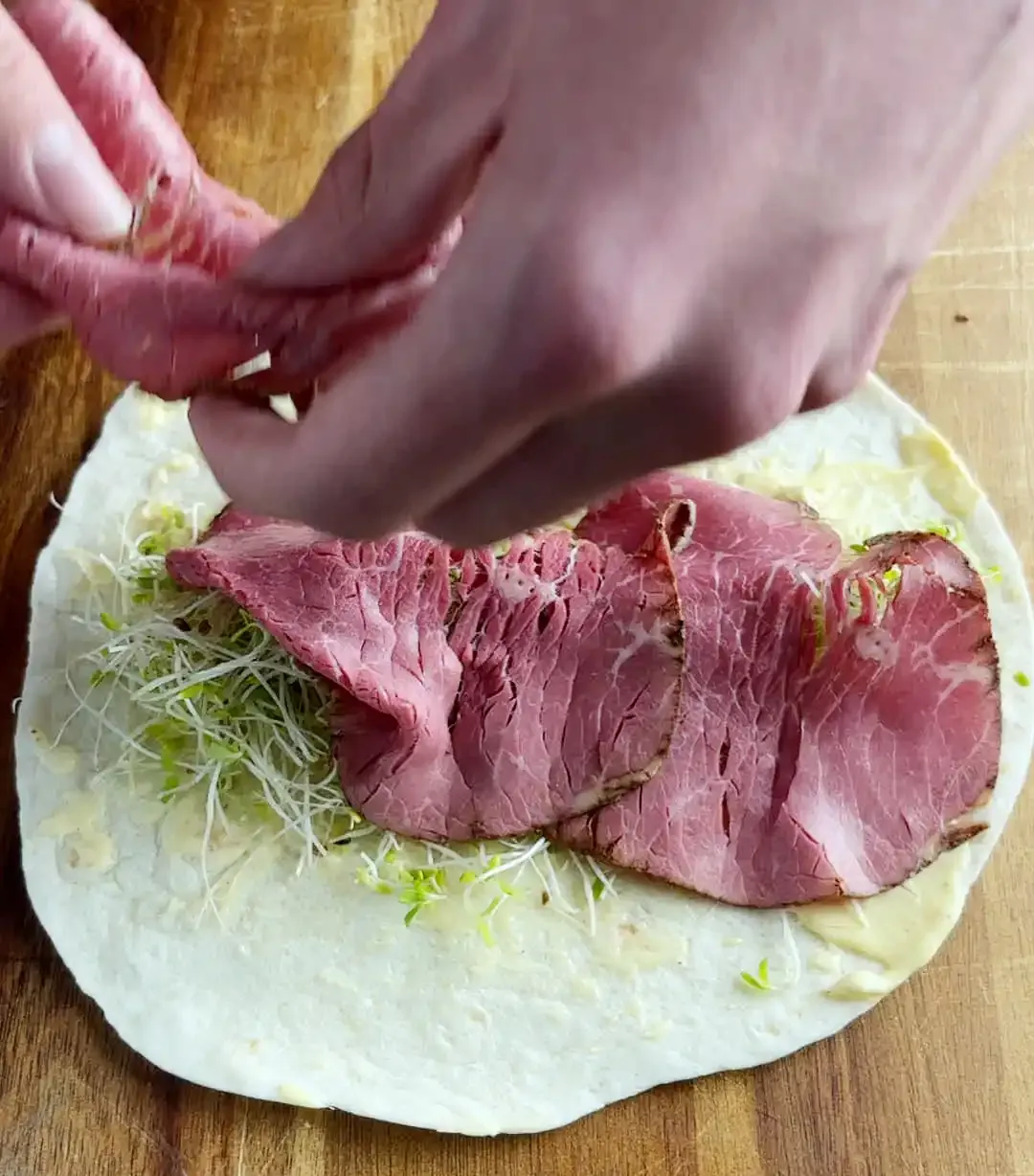 Roastbiff wrap — steg 4