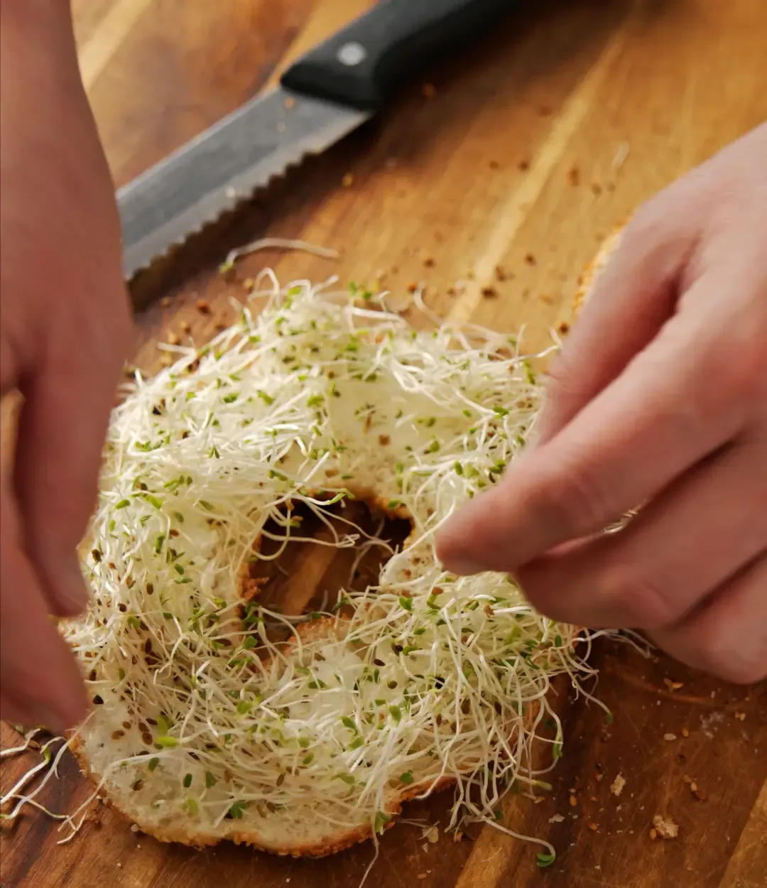 Røkelaks bagel — steg 3