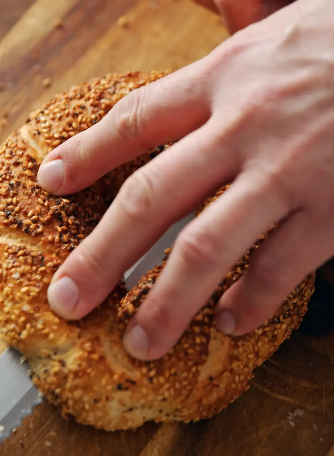 Røkelaks bagel — steg 1