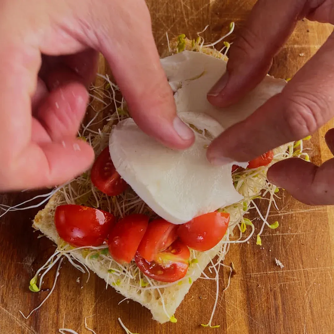 Caprese smørbrød — steg 6